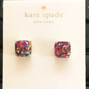 Kate Spade Multicolor Glitter Square Mini Stud Earrings